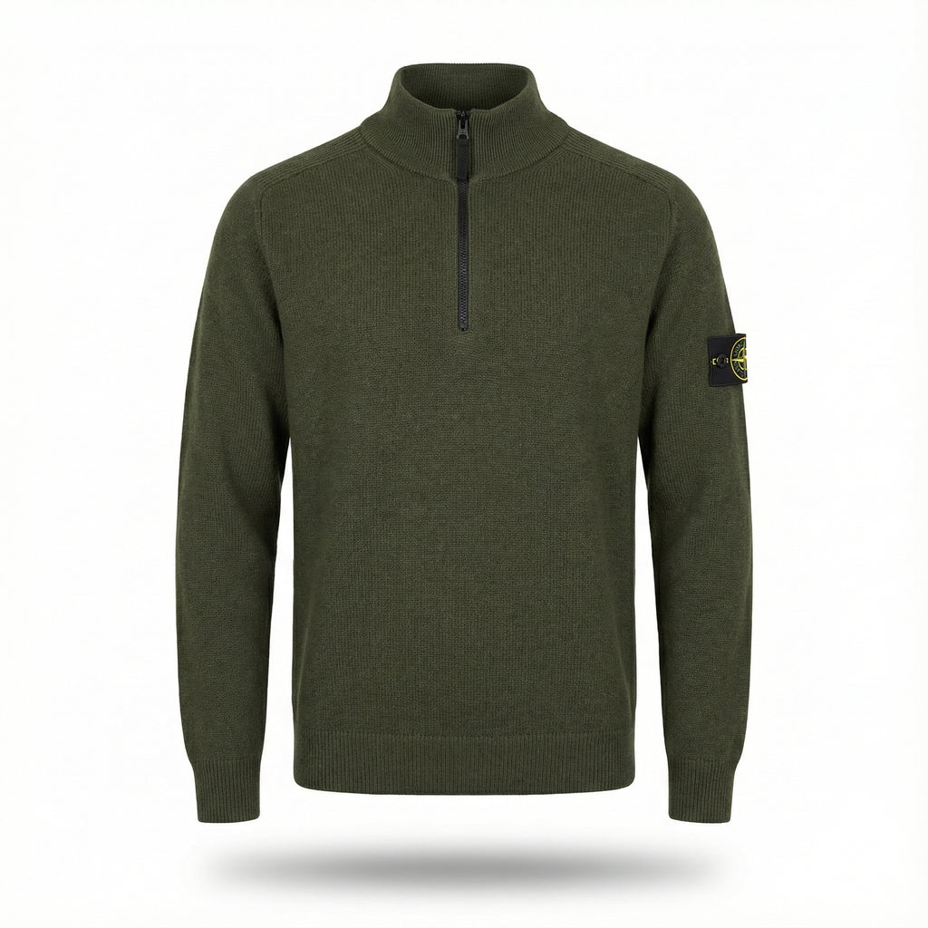 Stone Island Pull Demi-Zip en Laine